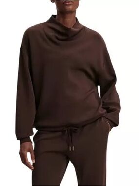 Varley Brown Relaxed Funnel-Neck Sweatshirt